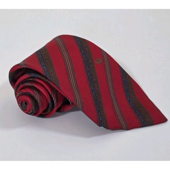 Gucci Silk Tie Multicolor Logo Floral Print Party Italy Designer W 3.75 L 57.25" - Picture 1 of 16